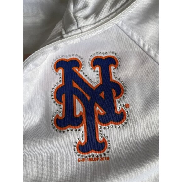 New York Mets‎ G-III Carl Banks Track Jacket Womens Full Zip Small Rhinestones - Picture 4 of 16